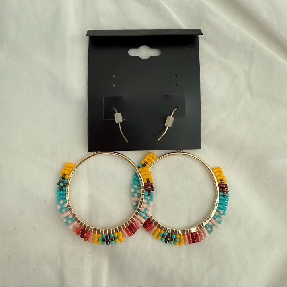 Beaded Hoop Earrings
